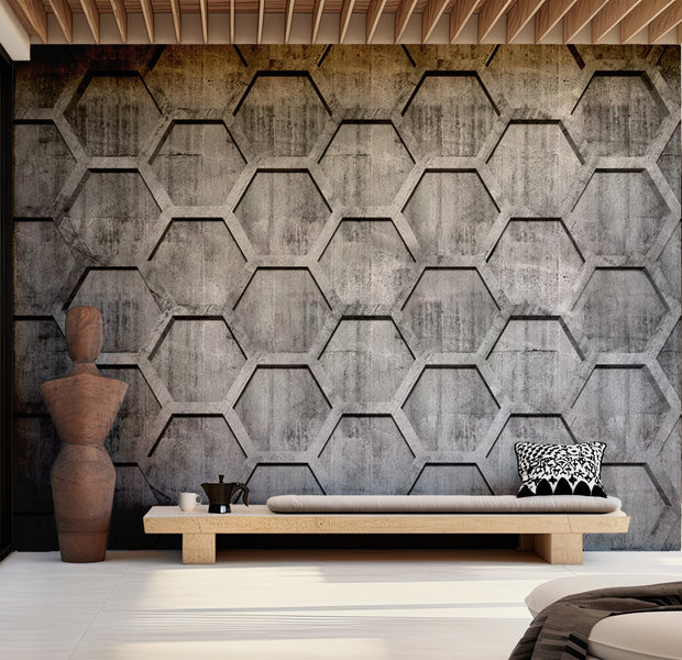 Background & Patterns Wallpaper Wall Mural - Platinum Cubes 39"Wx27"H