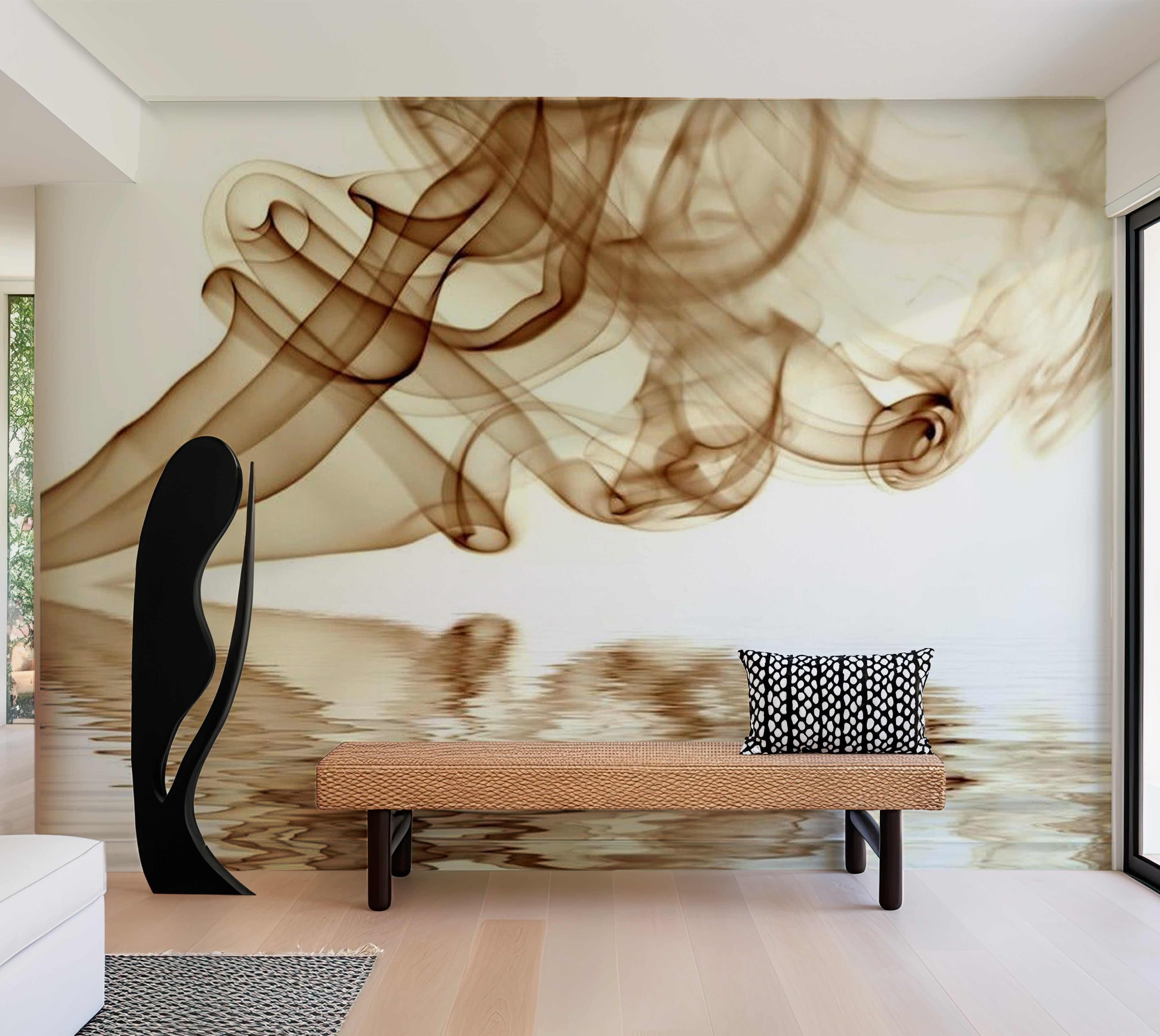 Abstract Wallpaper Wall Mural - Smoke Curls 118"Wx90"H