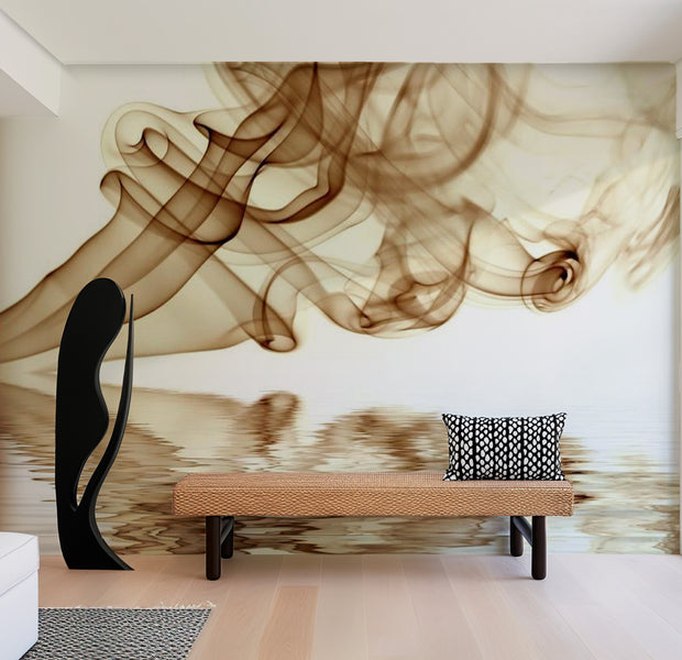 Abstract Wallpaper Wall Mural - Smoke Curls 118"Wx90"H