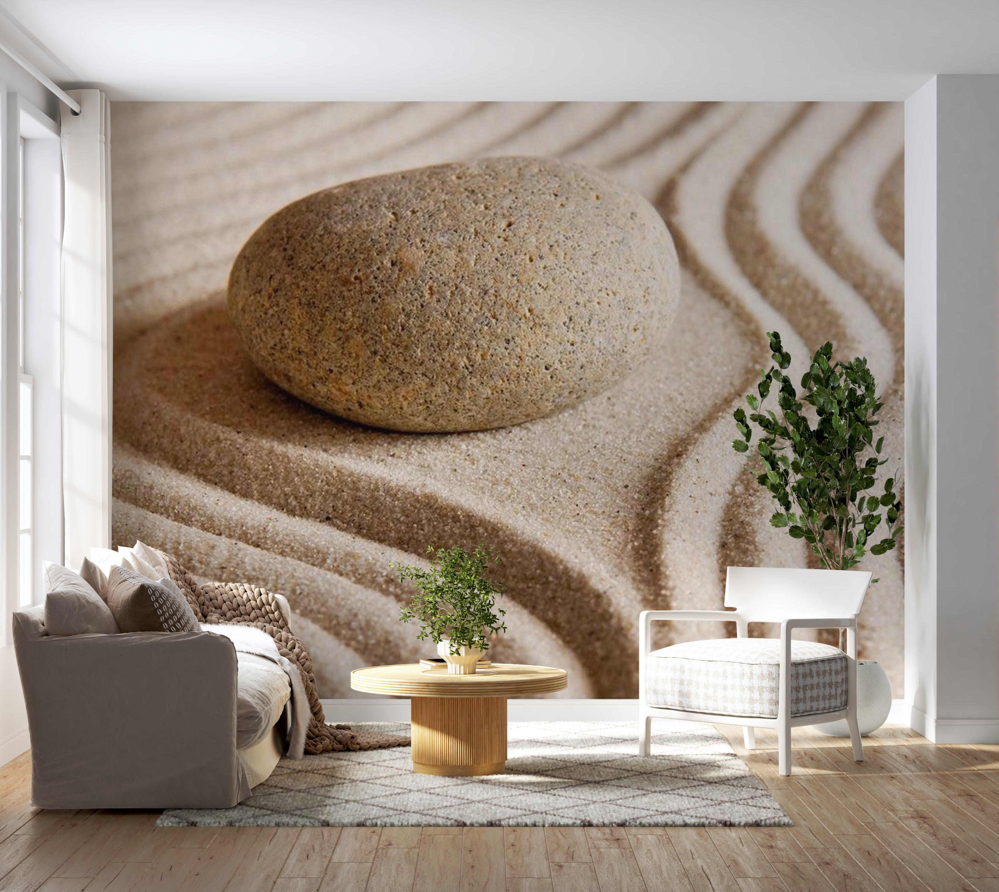 Zen Wallpaper Wall Mural - Sand Stone Meditation