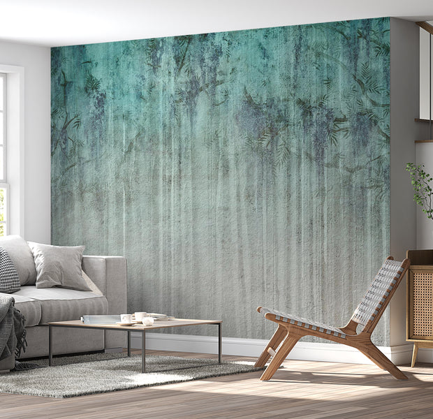 Abstract Wallpaper Wall Mural - Turquoise Memories 39"Wx27"H / Standard