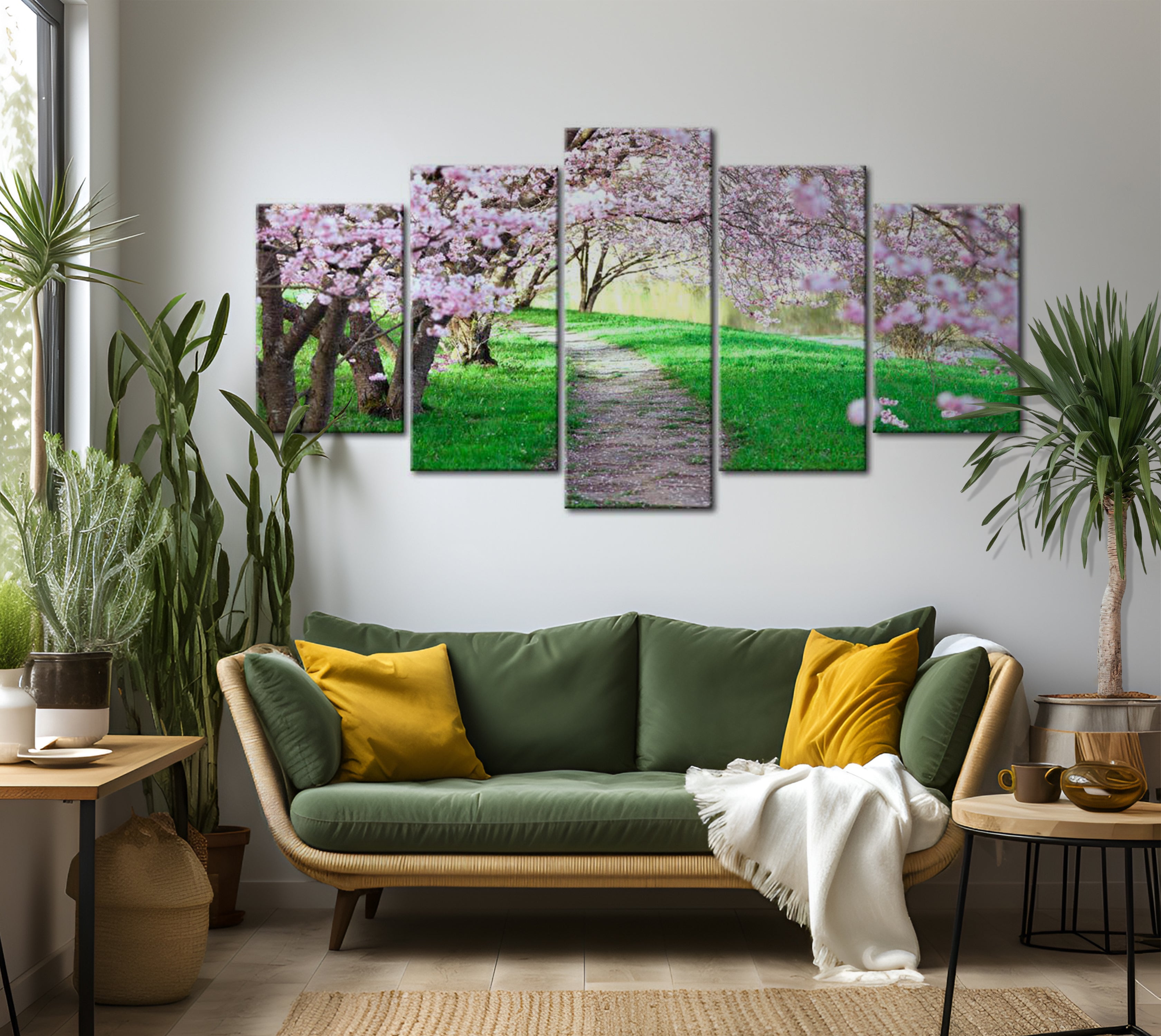 Stretched Canvas Landscape Art - Spring Lake 40"Wx20"H