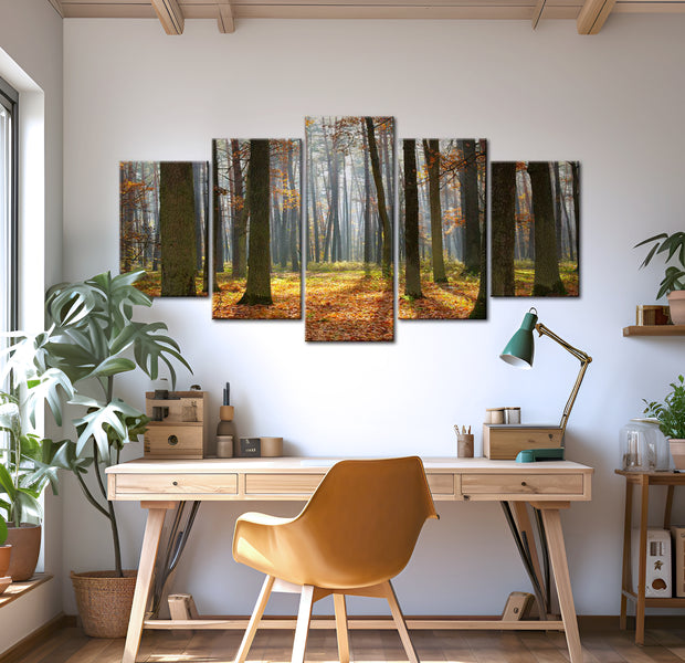 Stretched Canvas Landscape Art - A Nice Forest Landscape 40"Wx20"H