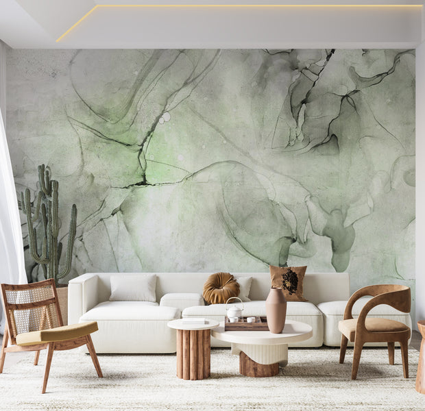 Peel & Stick Wall Mural - Green Black Ink 38"Wx27"H