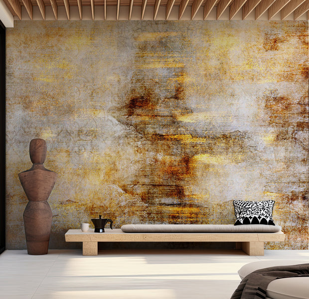 Abstract Wallpaper Wall Mural - Golden Expression 39"Wx27"H / Standard