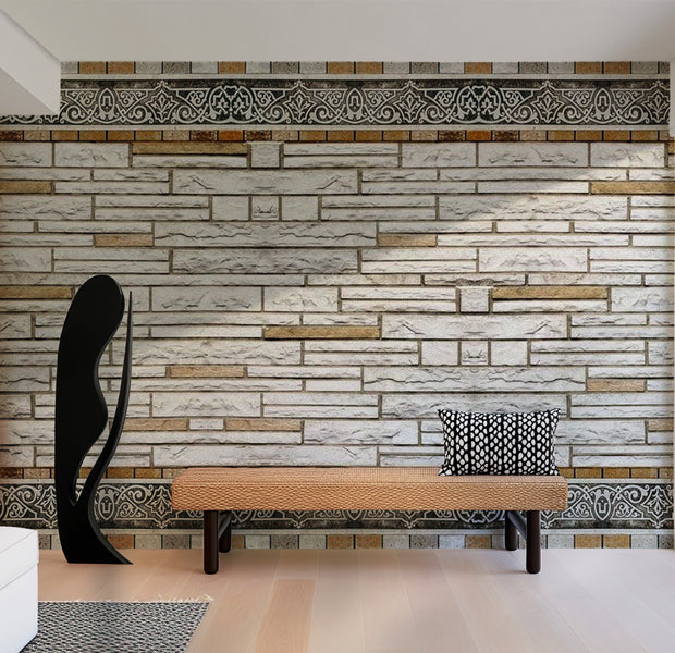 Background & Patterns Wallpaper Wall Mural - Stone Mosaic 39"Wx27"H