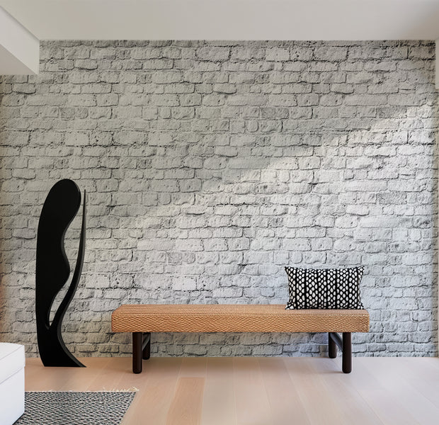 Background & Patterns Wallpaper Wall Mural - White Brick 39"Wx27"H