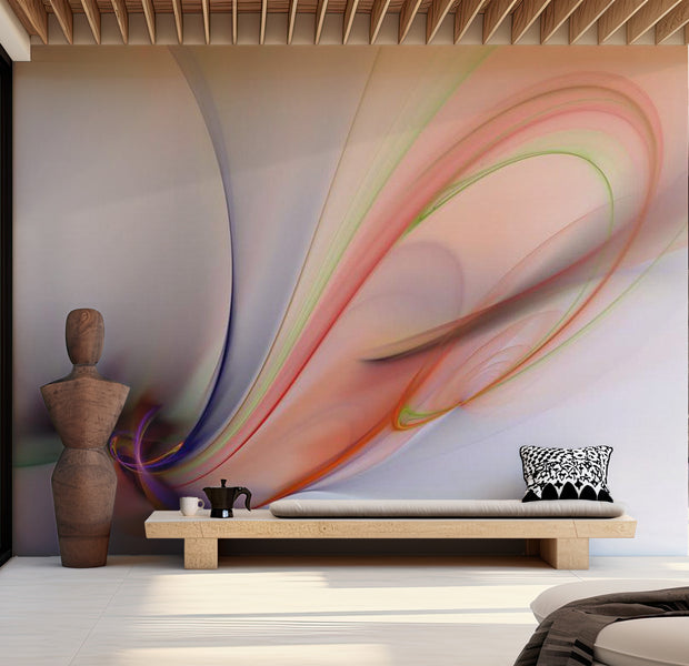 Abstract Wallpaper Wall Mural - Silky Colorful Smoke 118"Wx90"H