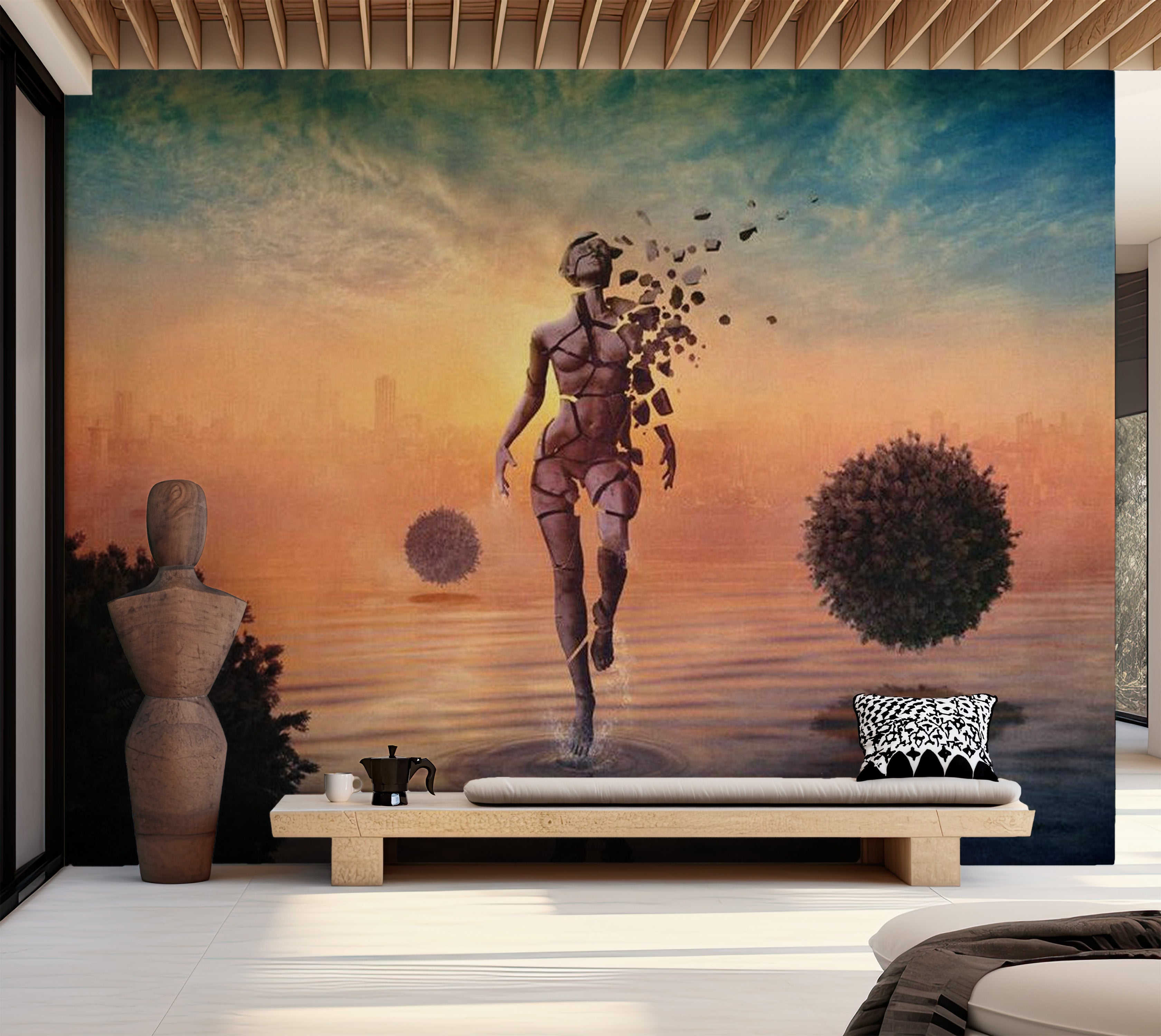 Abstract Wallpaper Wall Mural - Walk On The Water 118"Wx90"H