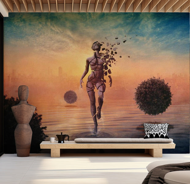 Abstract Wallpaper Wall Mural - Walk On The Water 118"Wx90"H