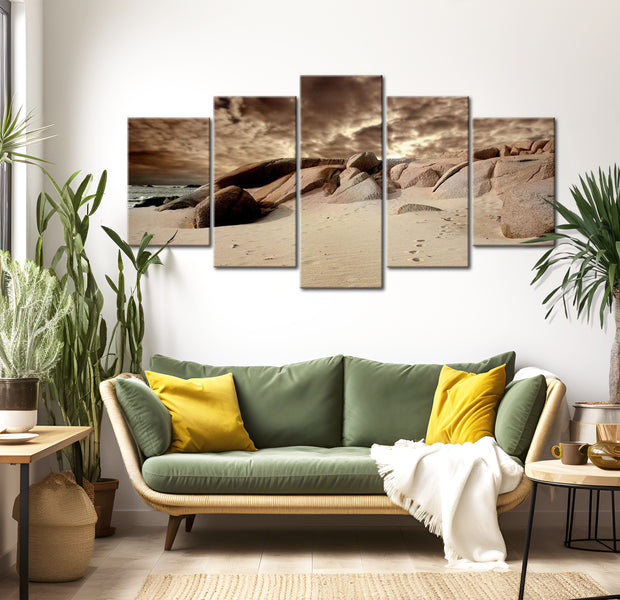 Stretched Canvas Landscape Art - Sandy Clouds 40"Wx20"H