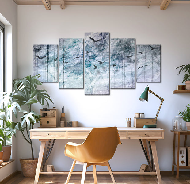 Stretched Canvas Landscape Art - Blue Forest 40"Wx20"H