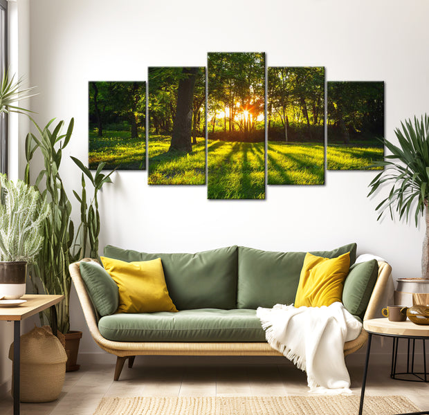 Stretched Canvas Landscape Art - The Forest Reflection 40"Wx20"H