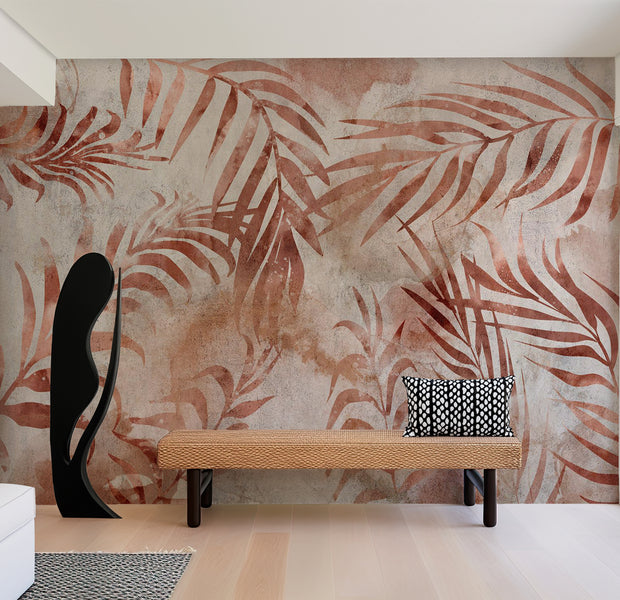 Botanical Wallpaper Wall Mural - Pink Memory 39"Wx27"H / Standard