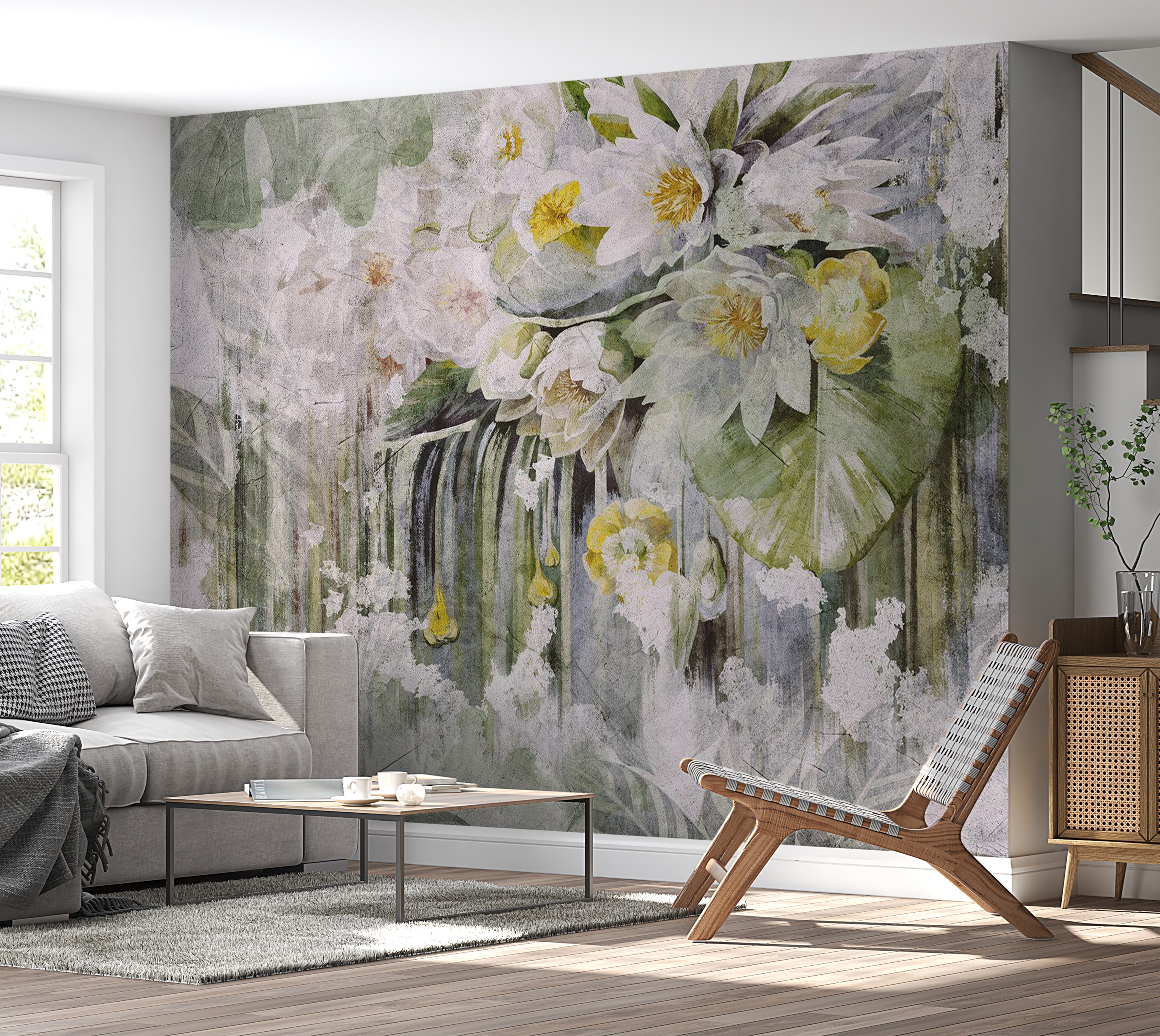 Floral Wallpaper Wall Mural - Wild Moment 39"Wx27"H / Standard