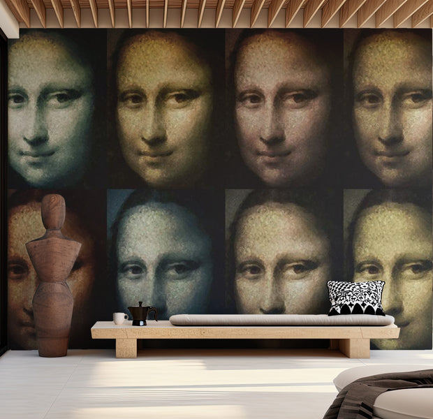 Abstract Wallpaper Wall Mural - Mona Lisa Pop Art 118"Wx90"H