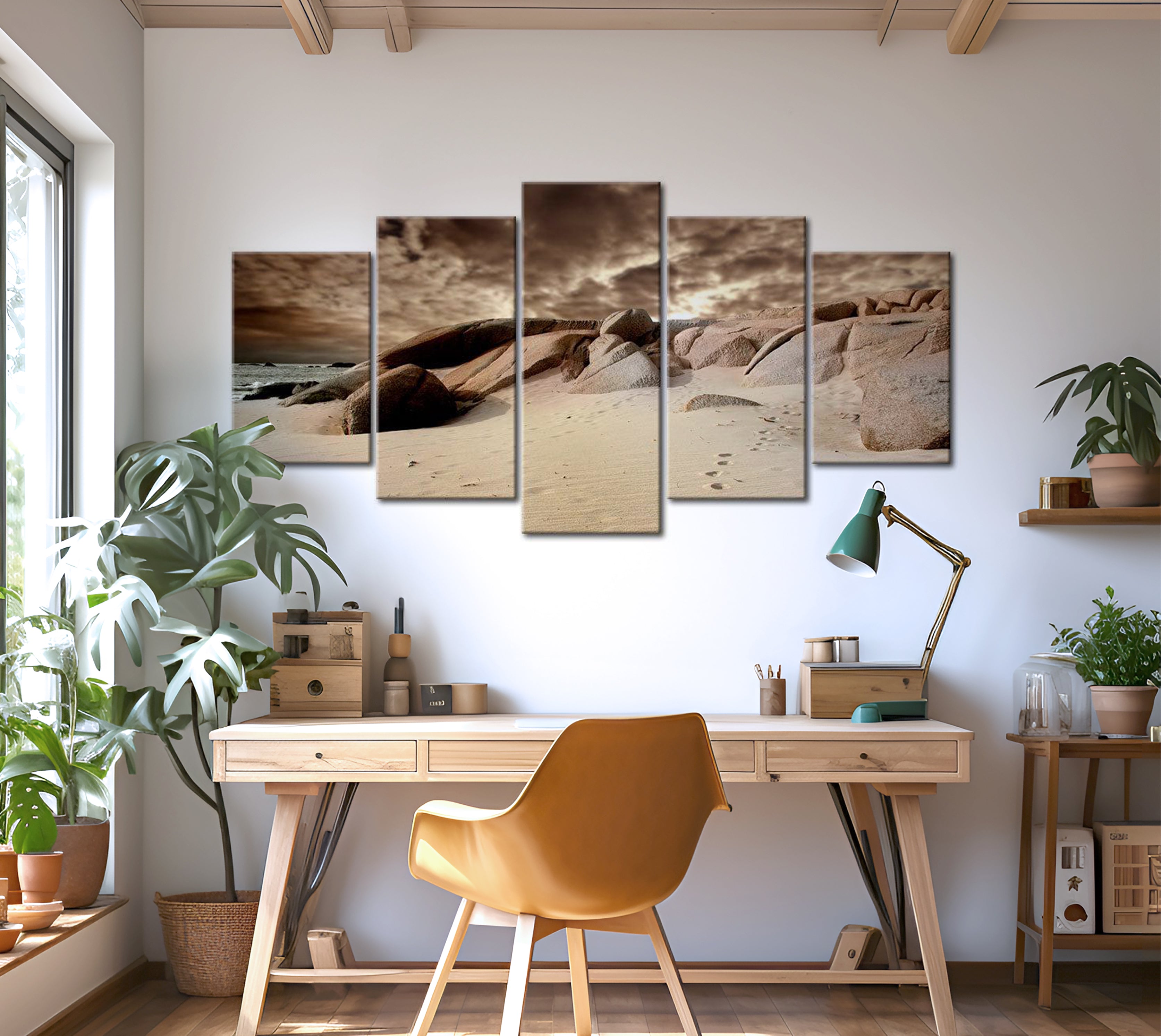 Stretched Canvas Landscape Art - Sandy Clouds 40"Wx20"H