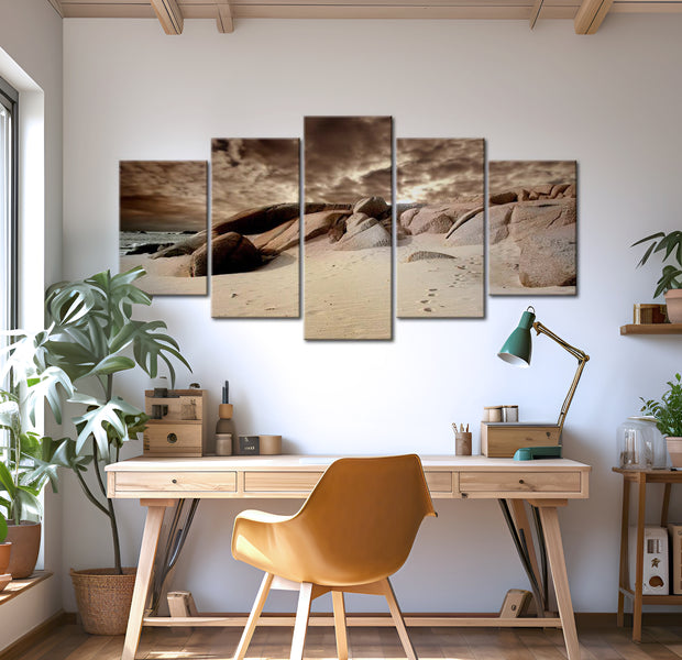 Stretched Canvas Landscape Art - Sandy Clouds 40"Wx20"H