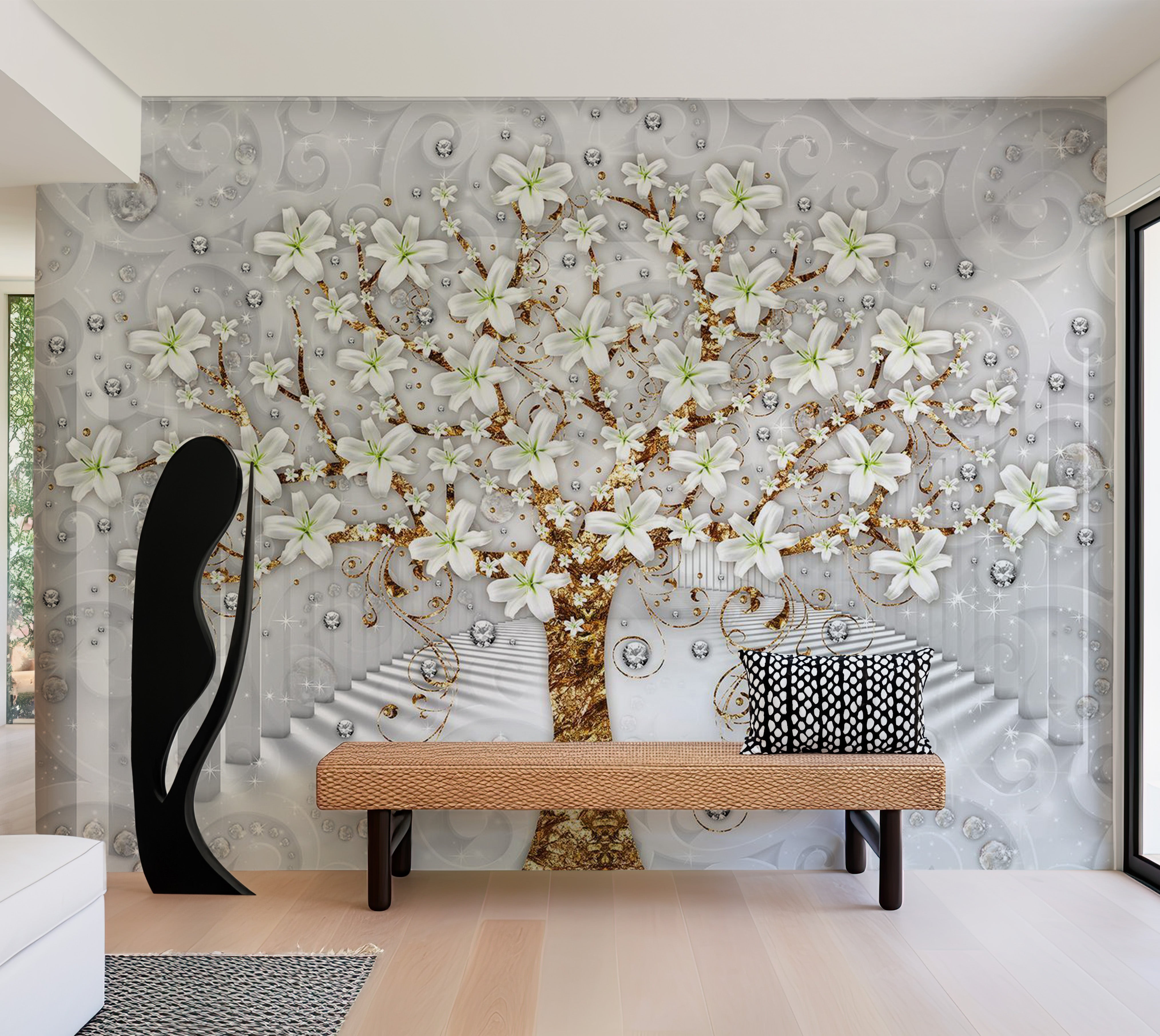 Abstract Wallpaper Wall Mural - Tree In The Tunnel 39"Wx27"H