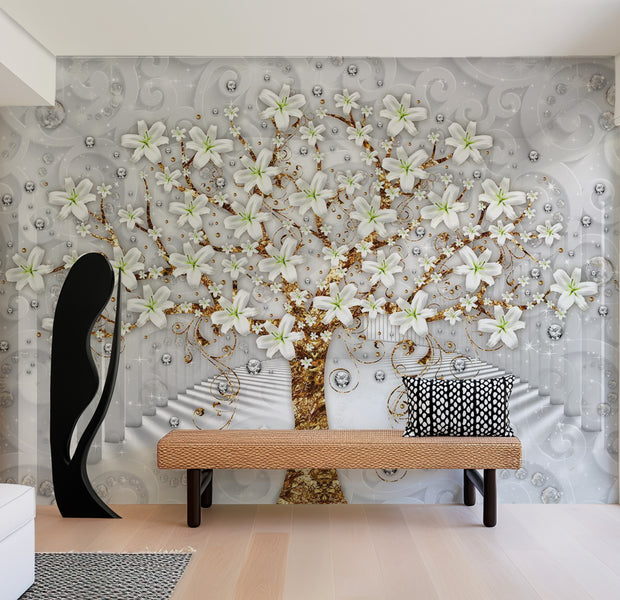 Abstract Wallpaper Wall Mural - Tree In The Tunnel 39"Wx27"H