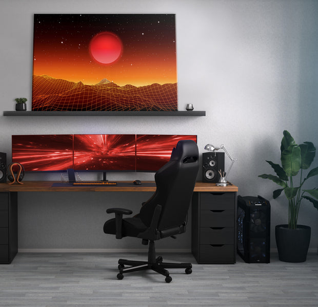 Landscape Canvas Wall Art - Futuristic Landscape Orange