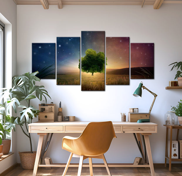 Stretched Canvas Landscape Art - Starry Nights 40"Wx20"H