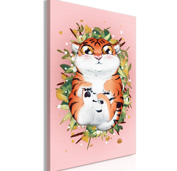 Cartoon Canvas Wall Art - Tigger on the Grass