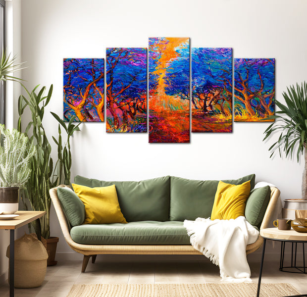 Stretched Canvas Landscape Art - Blue Valley 40"Wx20"H