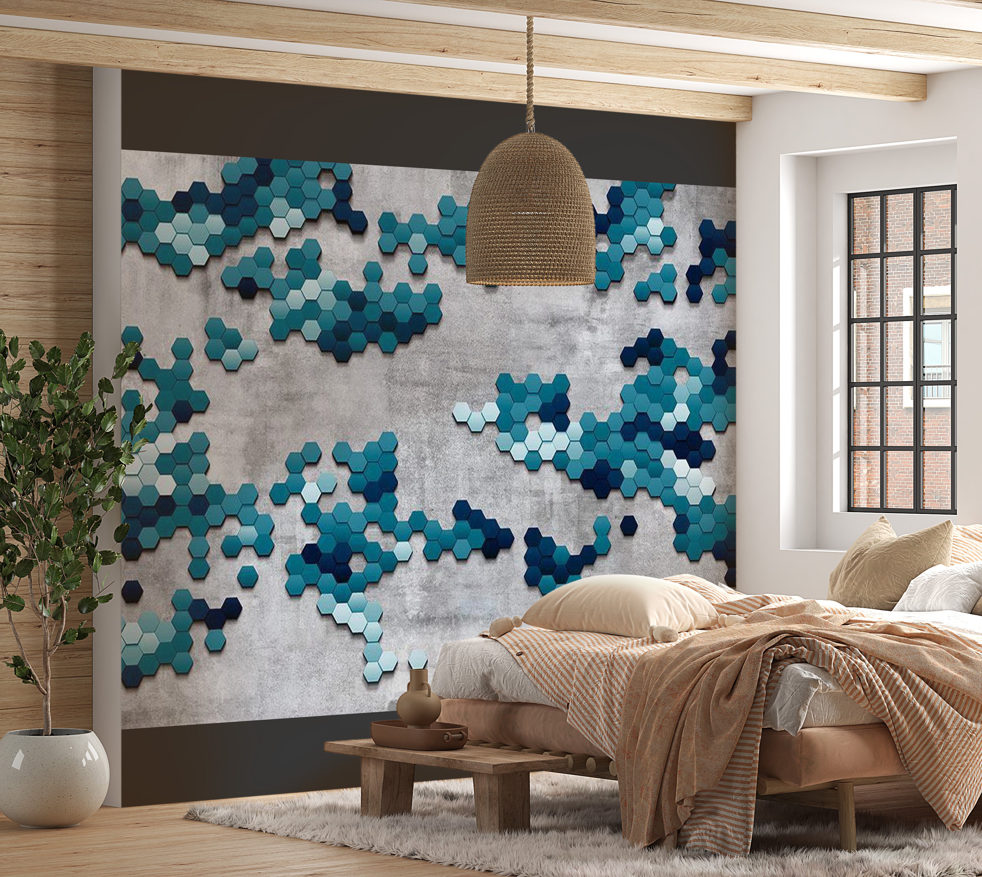 Abstract Wallpaper Wall Mural - Sea Puzzle 39"Wx27"H