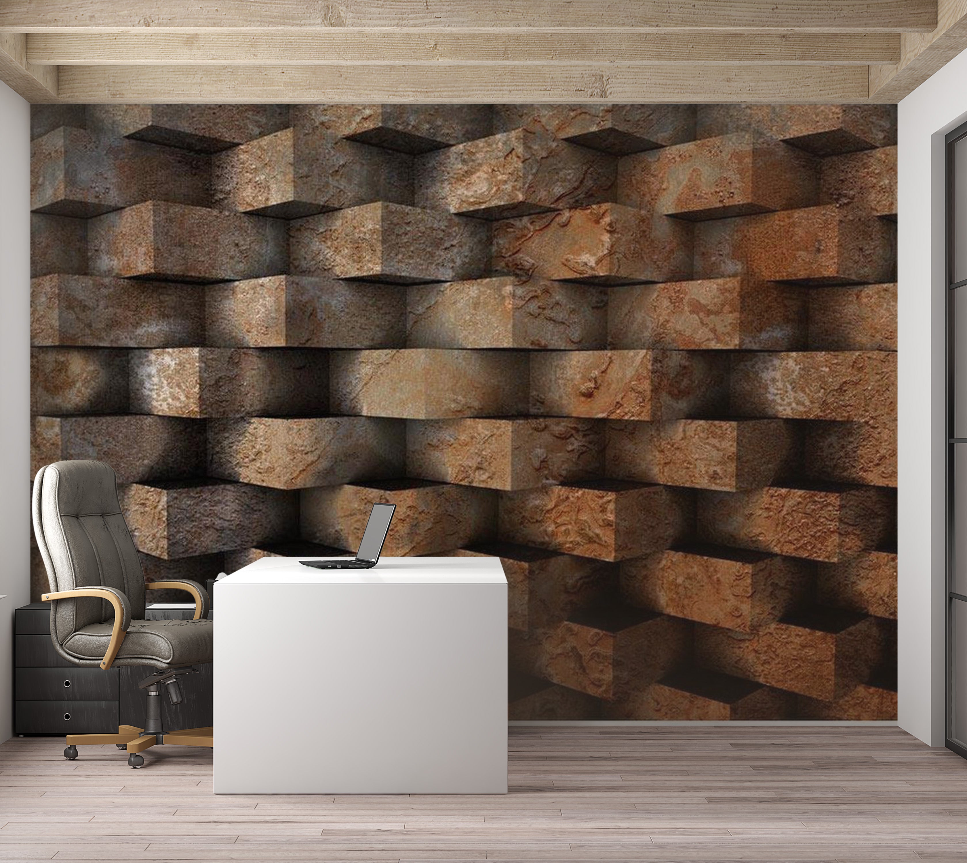 Background & Patterns Wallpaper Wall Mural - Stacked Bricks 39"Wx27"H