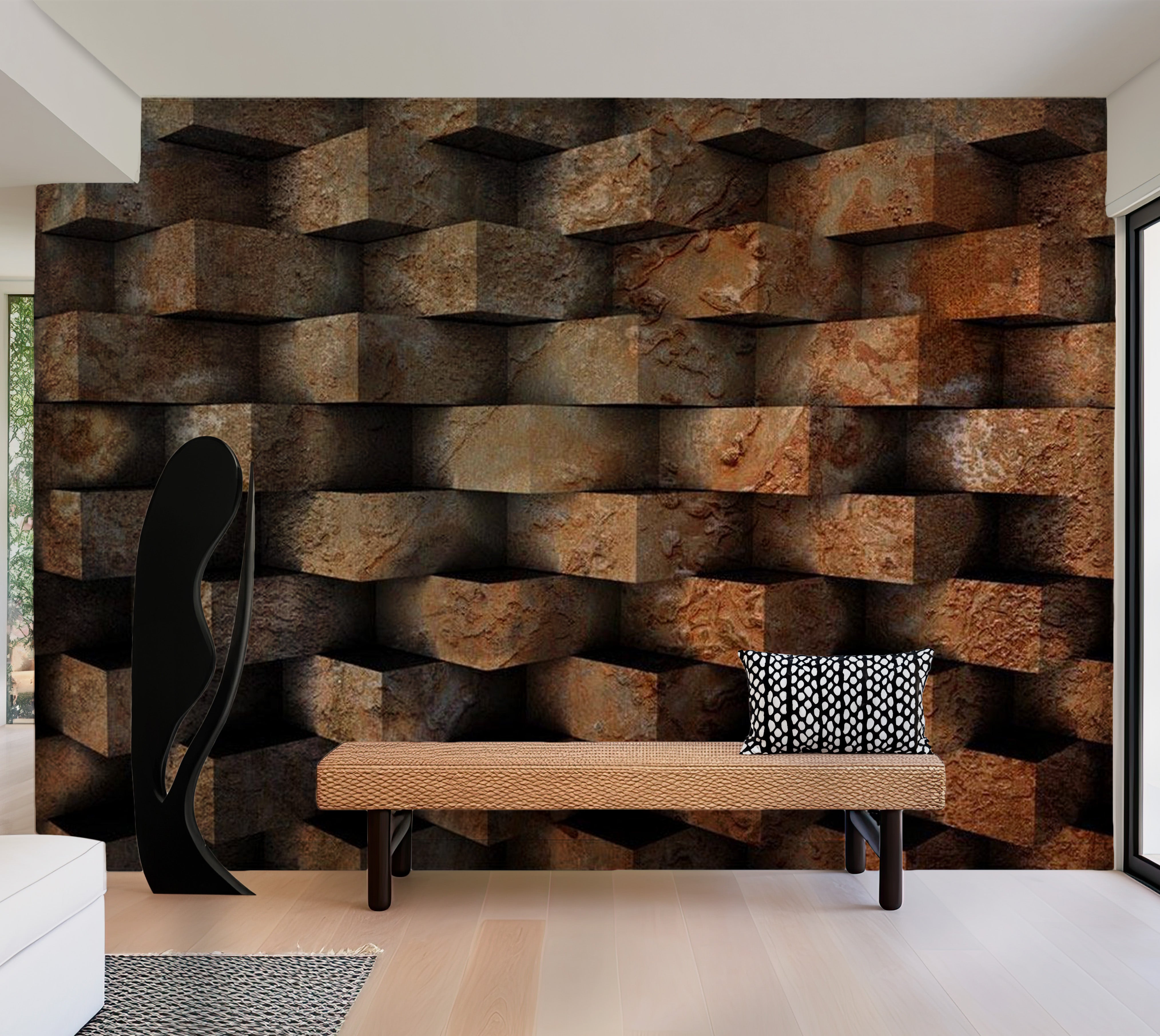 Background & Patterns Wallpaper Wall Mural - Stacked Bricks 39"Wx27"H