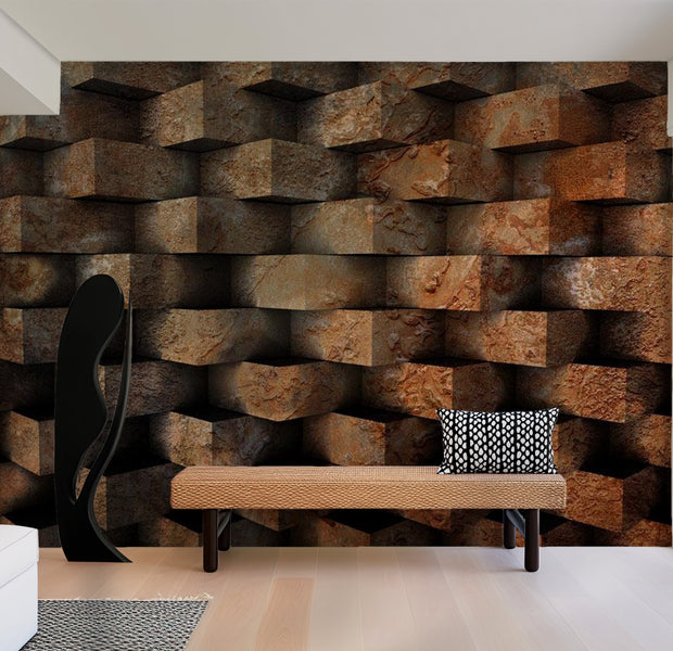 Background & Patterns Wallpaper Wall Mural - Stacked Bricks 39"Wx27"H