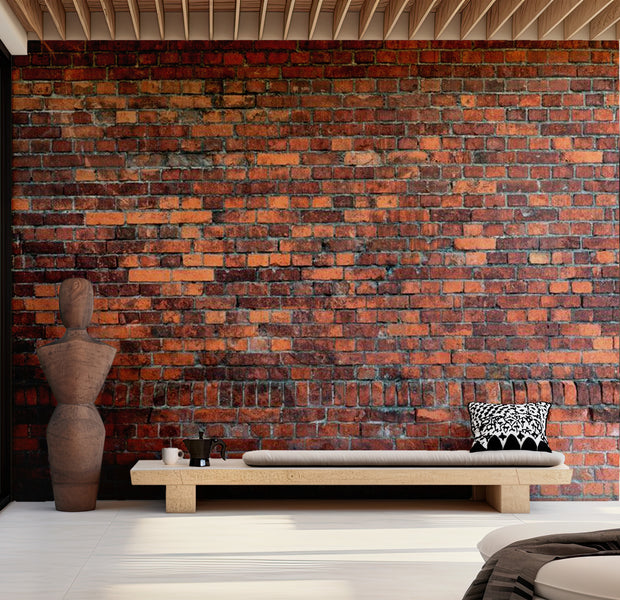 Background & Patterns Wallpaper Wall Mural - Vintage Wall Red Brick 39"Wx27"H