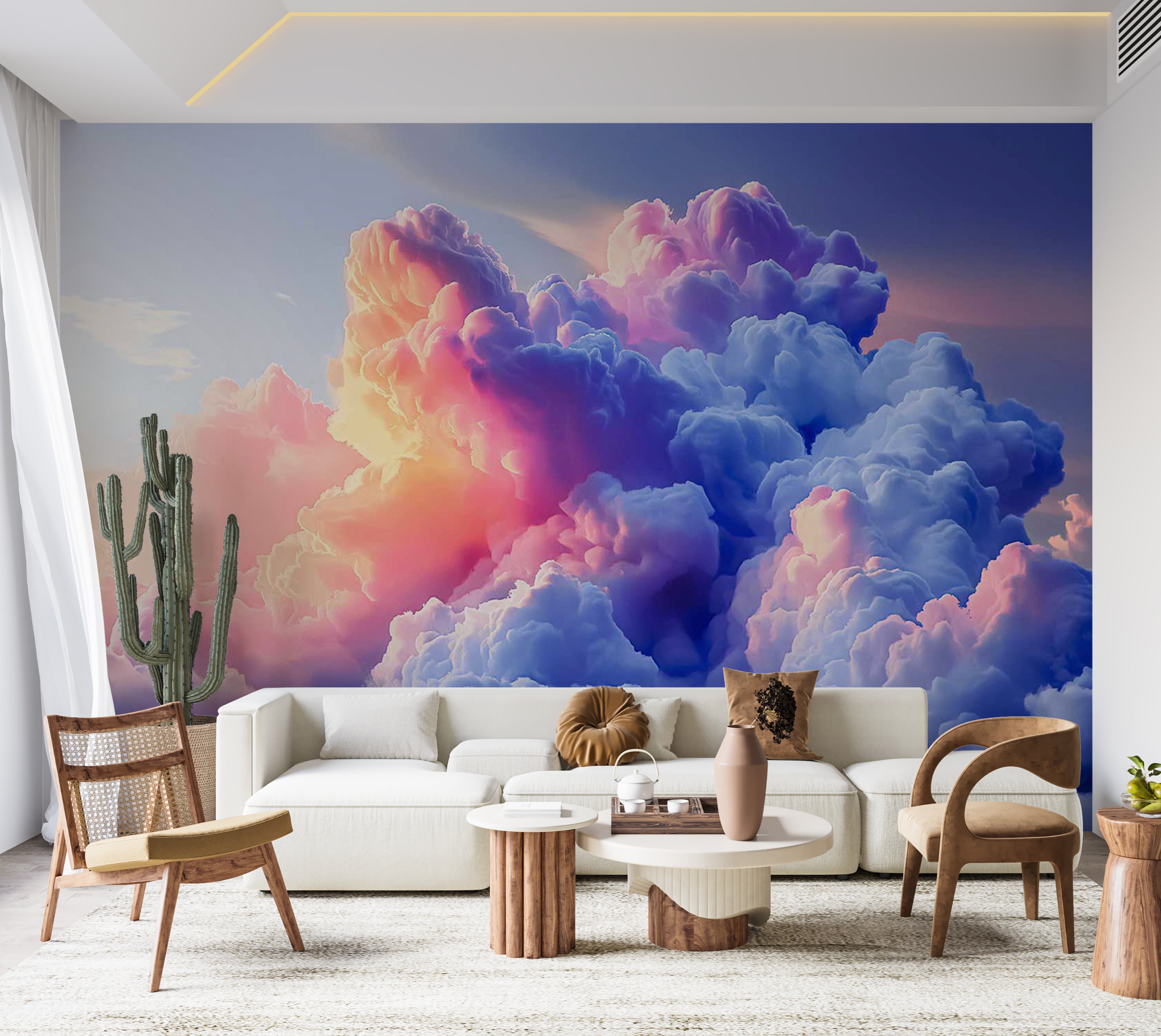 Peel & Stick Wall Mural - Artistic Clouds 38"Wx27"H