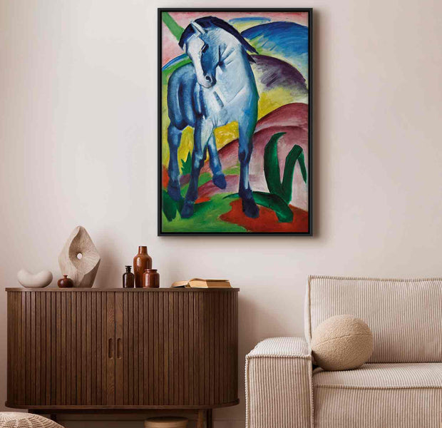 Floating Framed Canvas Art - Blue Horse - Franz Marc