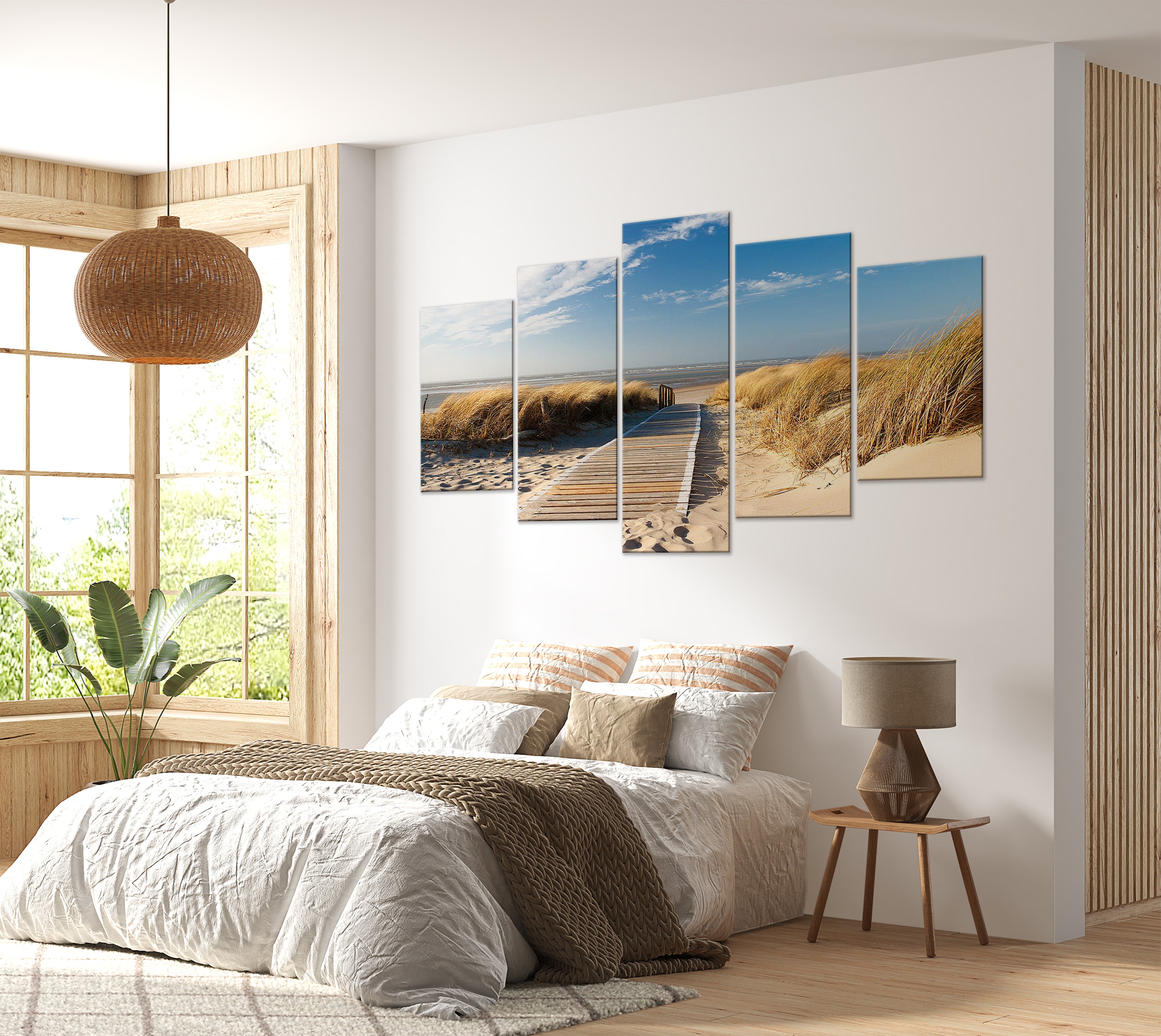 Stretched Canvas Landscape Art - Unguarded Beach 40"Wx20"H