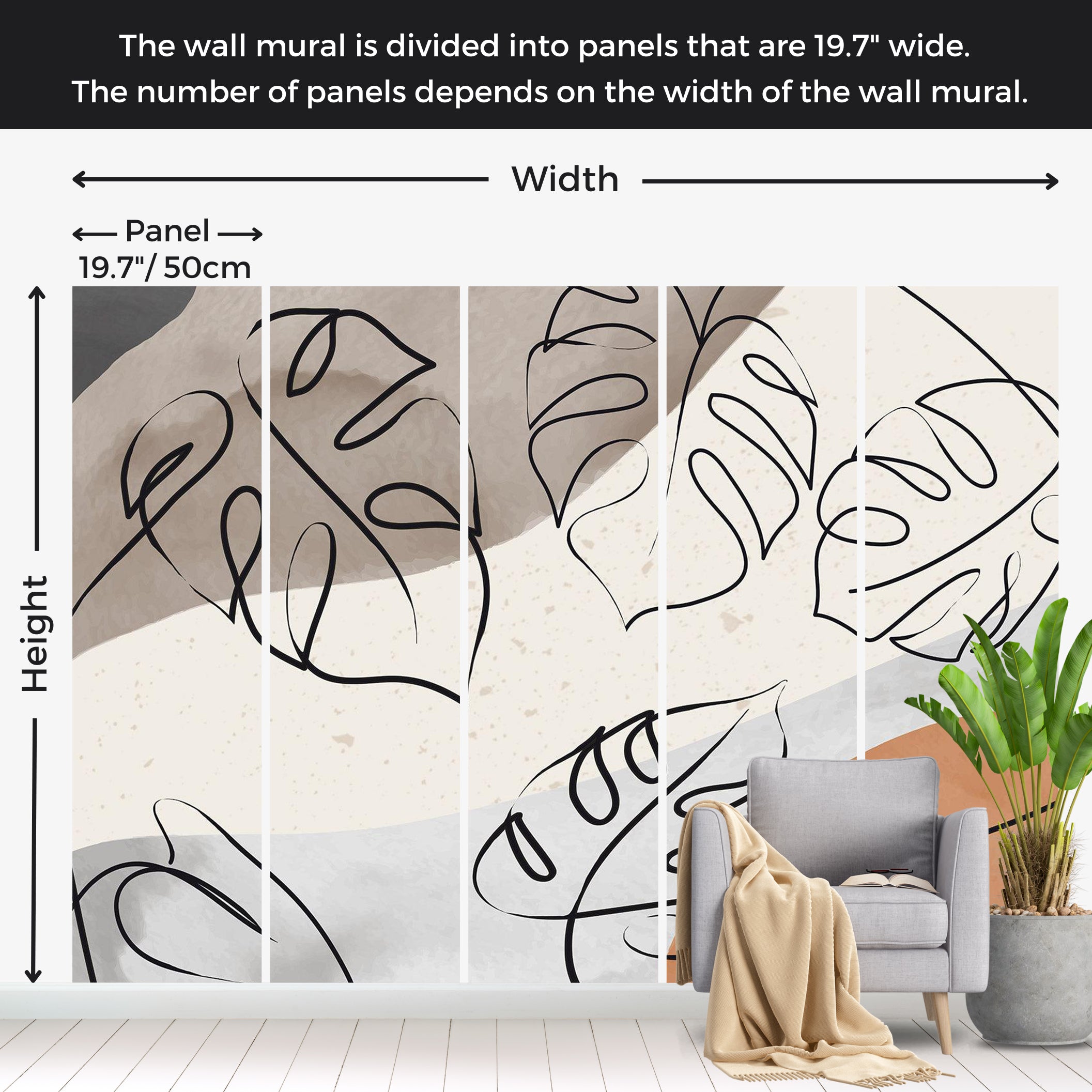 monstera leaf mural Botanical Wallpaper Wall Mural