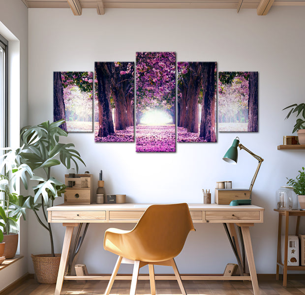 Stretched Canvas Landscape Art - Purple Avenue 40"Wx20"H