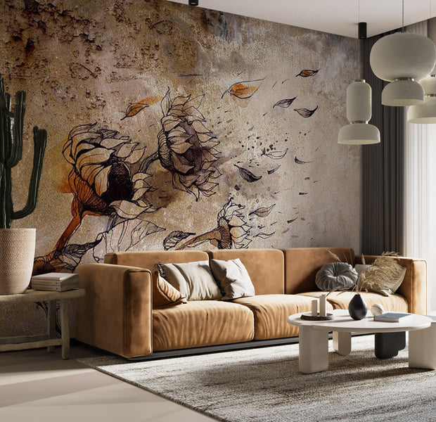 Peel & Stick Floral Wall Mural - Breath of Wind 38"Wx27"H