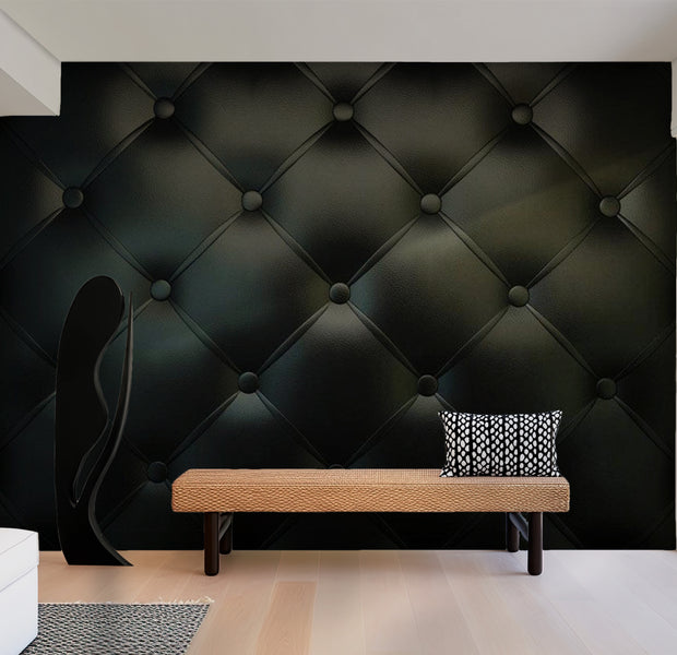 Background & Patterns Wallpaper Wall Mural - Black Chesterfield Pattern Big 39"Wx27"H