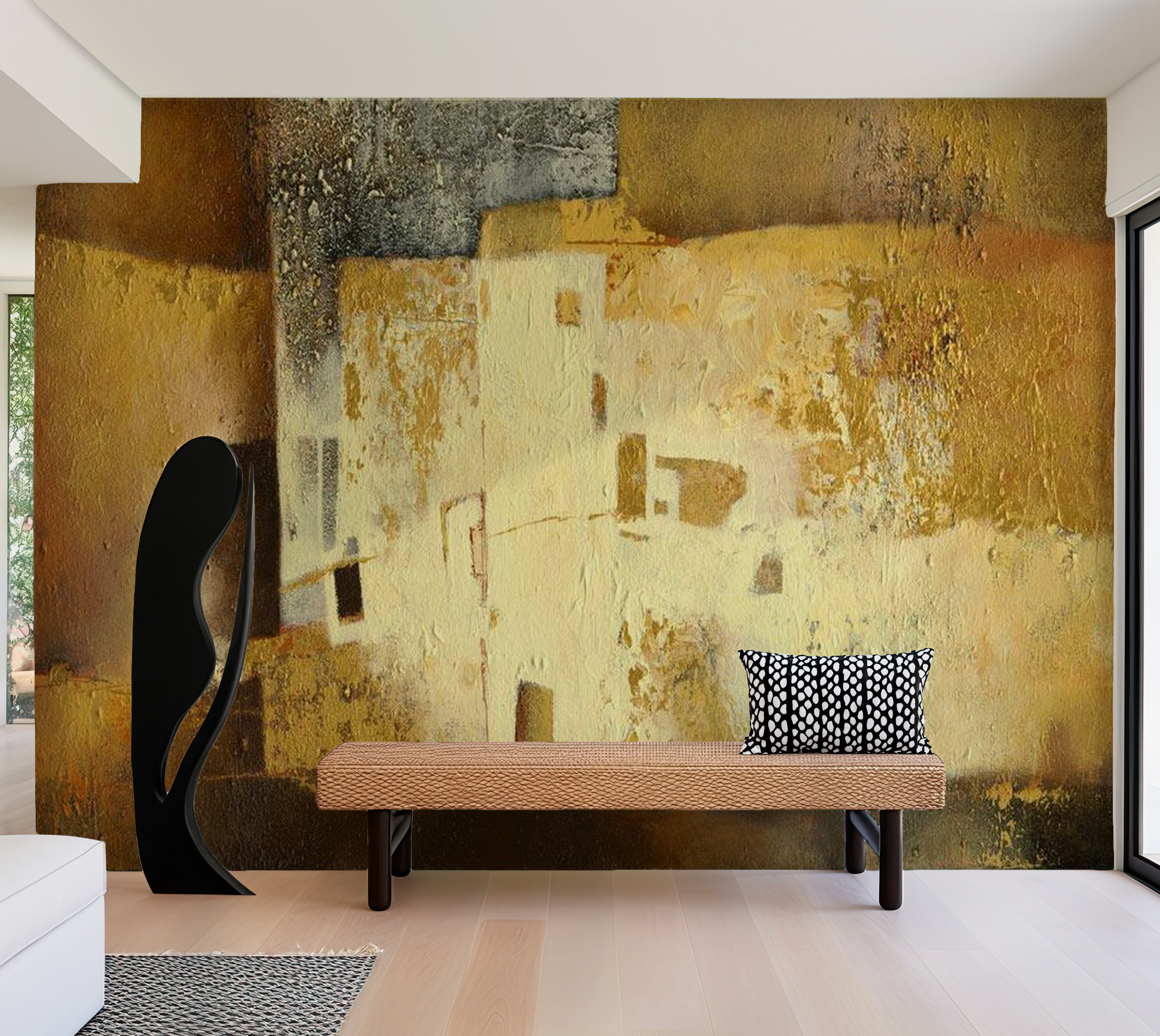 Abstract Wallpaper Wall Mural - Golden Oddity 39"Wx27"H