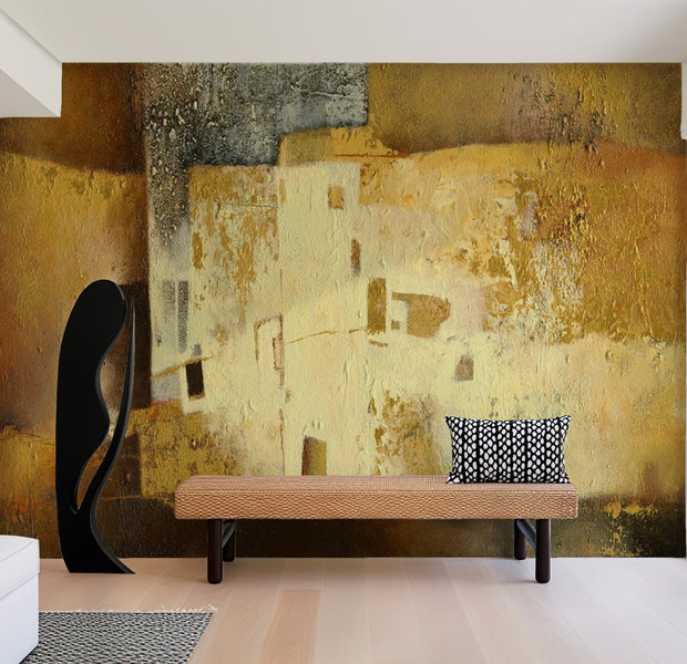 Abstract Wallpaper Wall Mural - Golden Oddity 39"Wx27"H