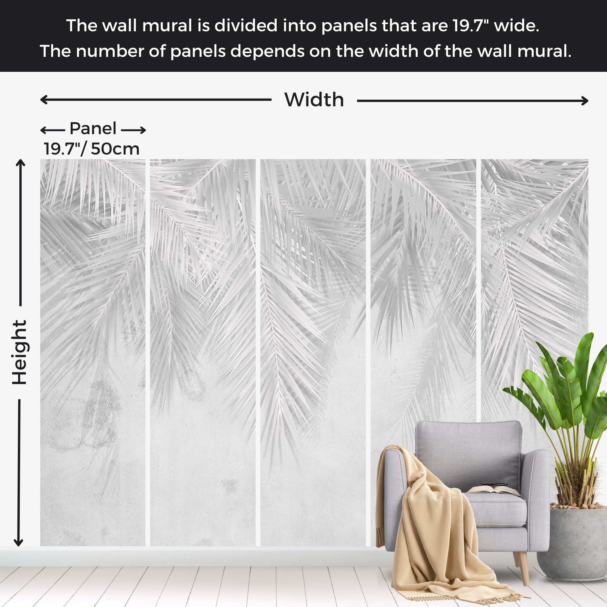 Botanical Wallpaper Wall Mural - Monotony of Calm 39"Wx27"H / Standard