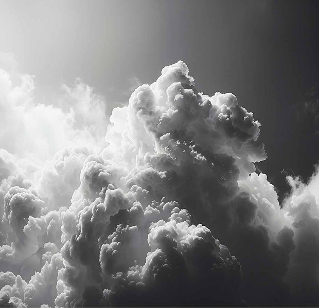 Peel & Stick Wall Mural - Dark Sunny Clouds 38"Wx27"H