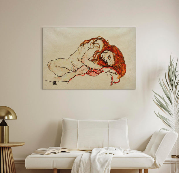 Reproduction Canvas Wall Art - Crouched Girl With Bowed Head