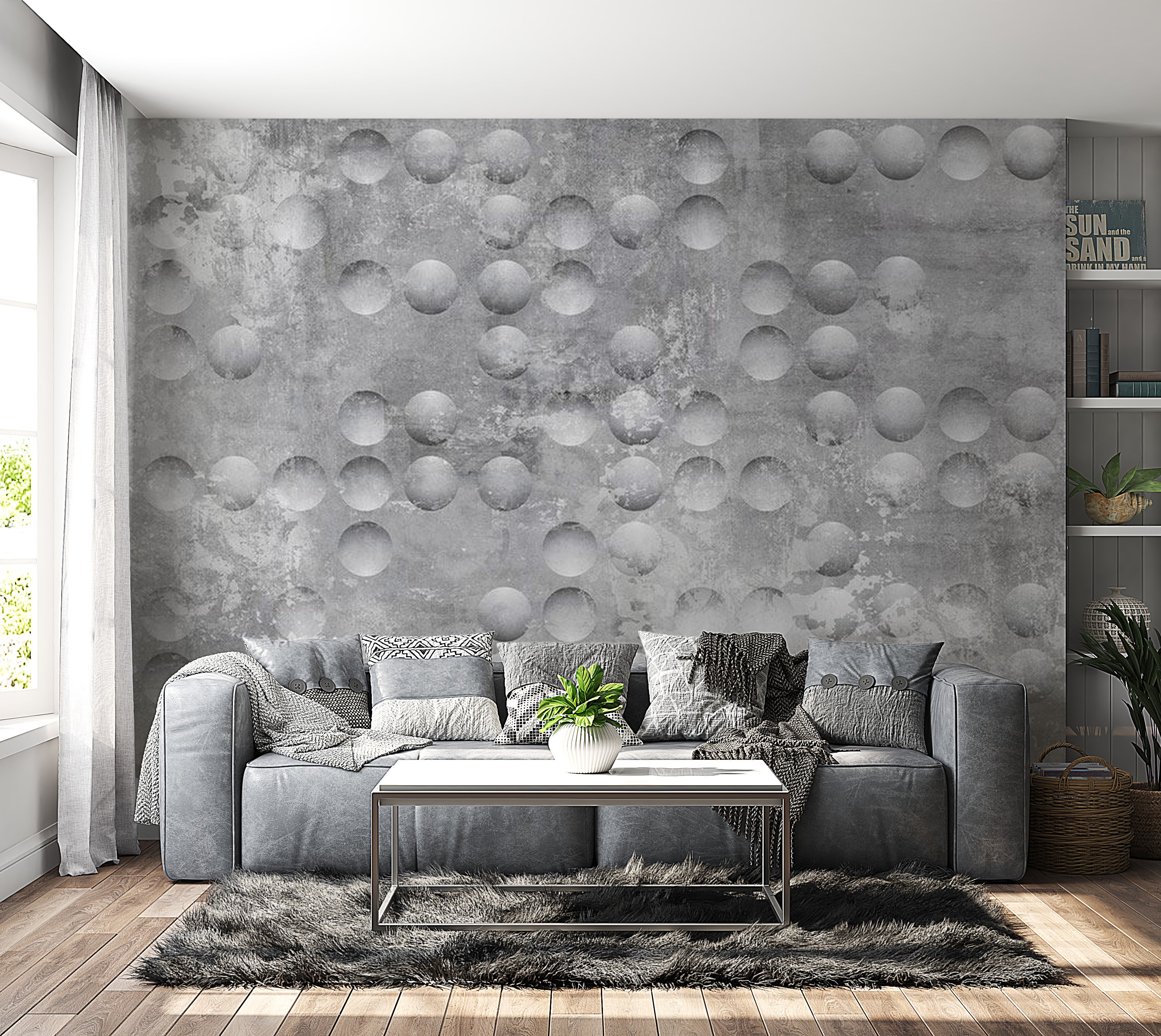 Abstract Wallpaper Wall Mural - Dancing Bubbles 39"Wx27"H