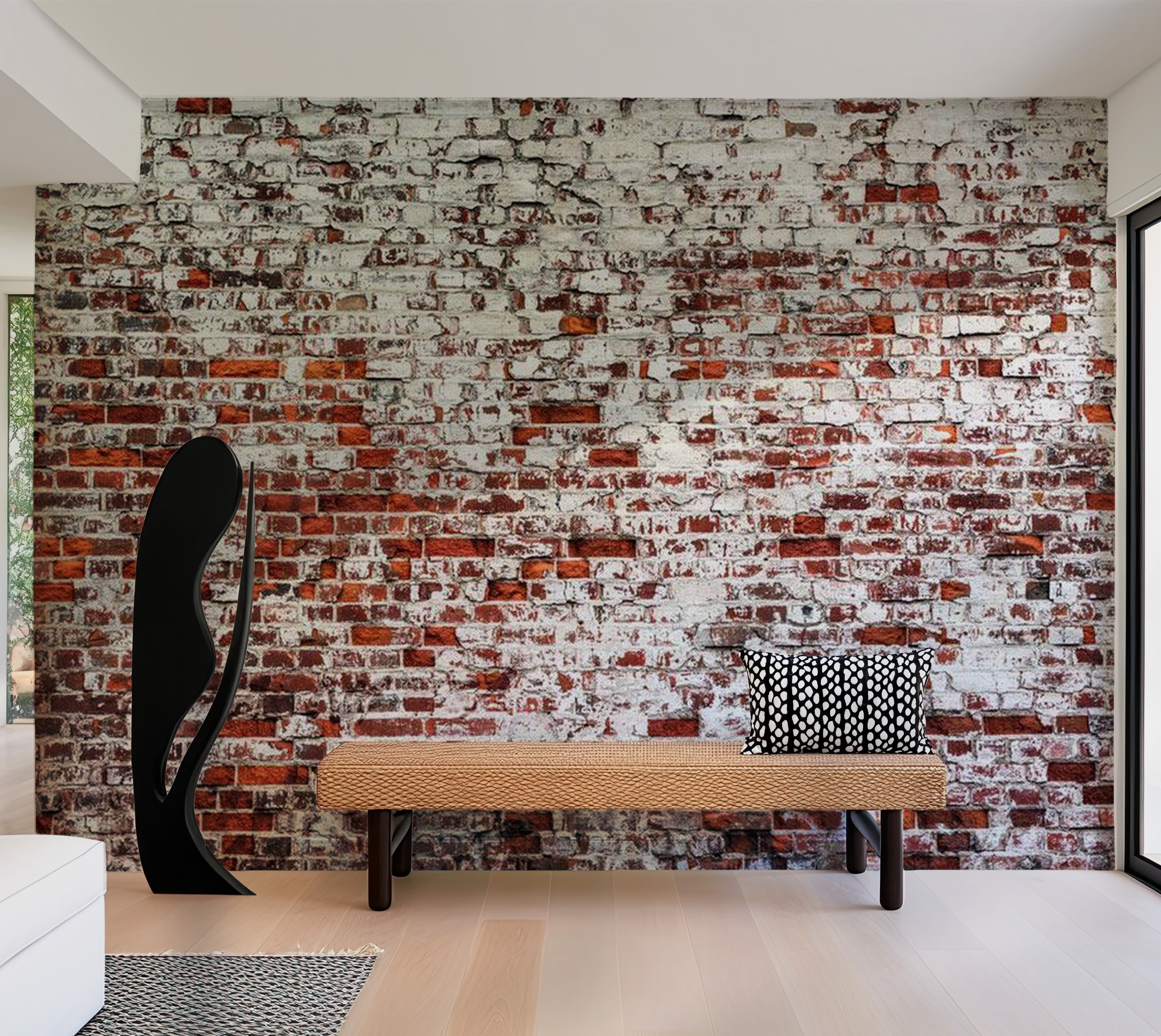 Background & Patterns Wallpaper Wall Mural - Old House Brick Wall 39"Wx27"H