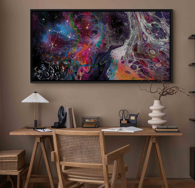Floating Framed Canvas Art - Colourful Galaxy