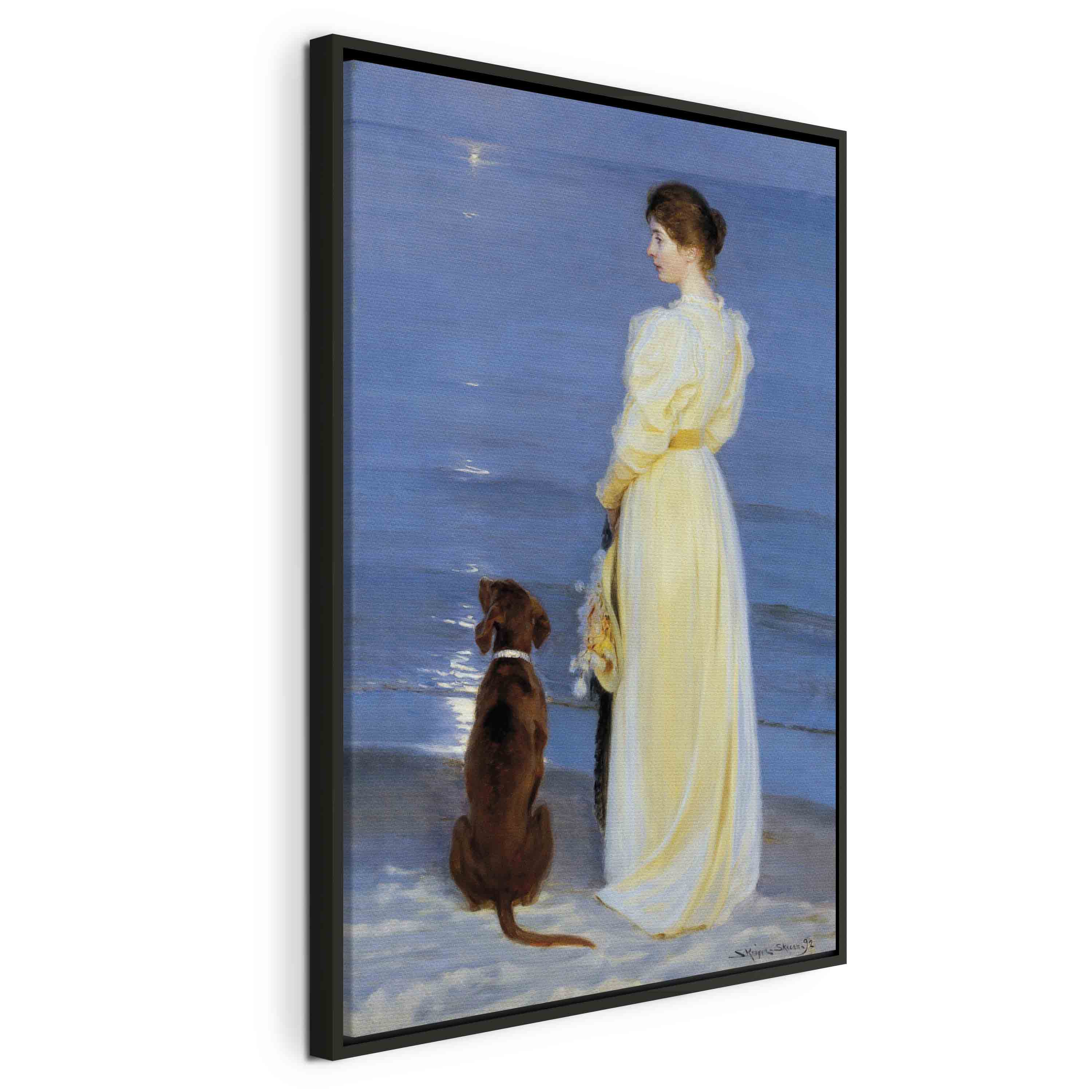 Floating Framed Canvas Art - Summer Evening in Skagen - Peder Severin Kroyer