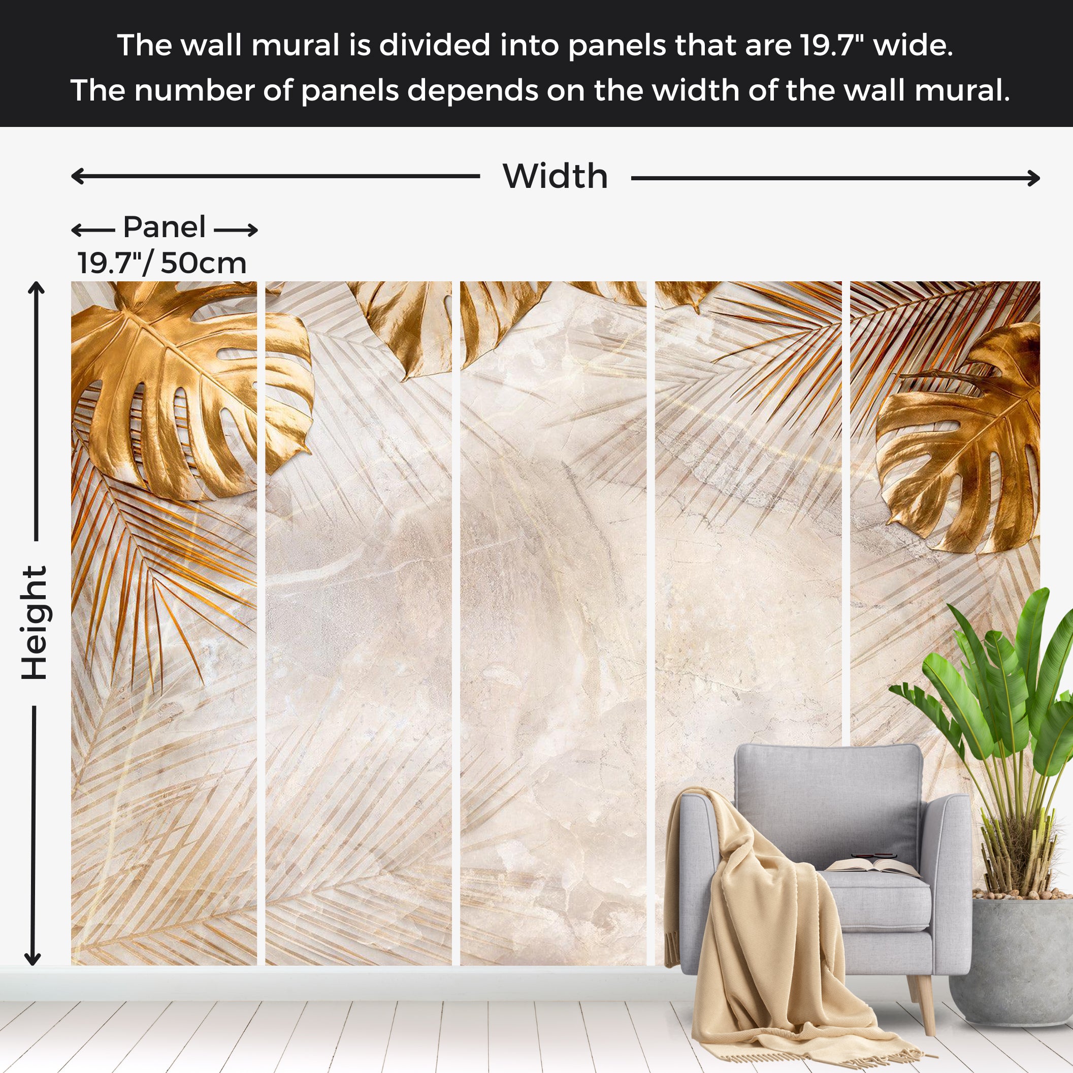 Botanical Wallpaper Wall Mural - Precious Nature 39"Wx27"H / Standard